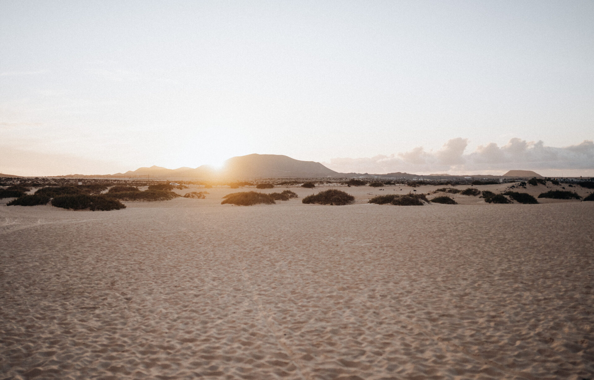 Gegenlichtaufnahmen, Dünen von Corallejo, Sonnenuntergang auf Fuerteventura