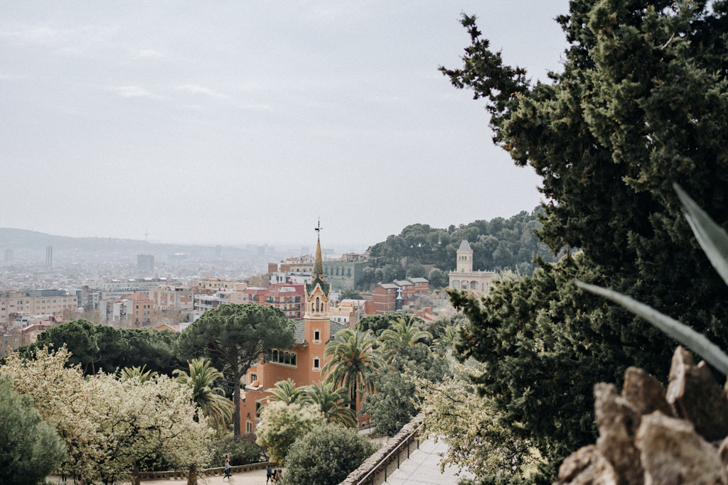 Aussicht vom Park Güell eine Sehenswürdigkeit in Barcelona