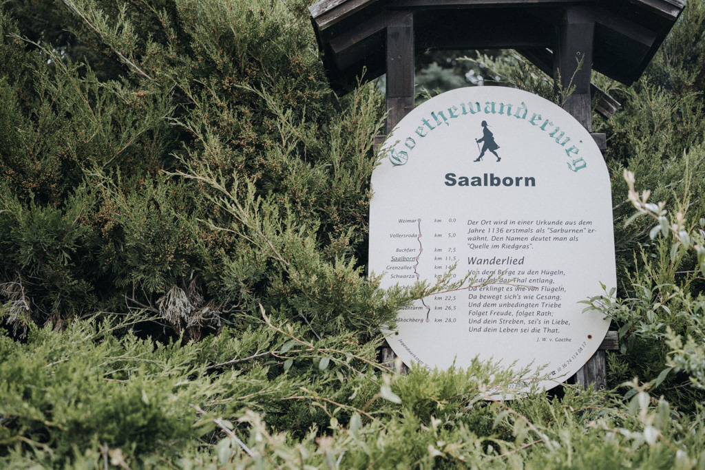 Goethe-Erlebnisweg Tafel in Saalborn Geschichte zum Dorf