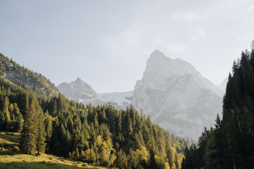 Landschaftsaufnahme vom Rosenlaui Gletscher in der Schweiz