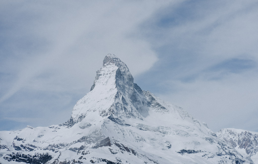 Blick auf das Matterhorn, Wahrzeichen der Schweiz, fotografiert von Zermatt Sunnegga