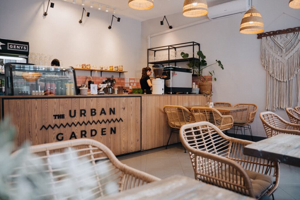 Innenbereich des The Urban Garden Restaurants in Vilnius