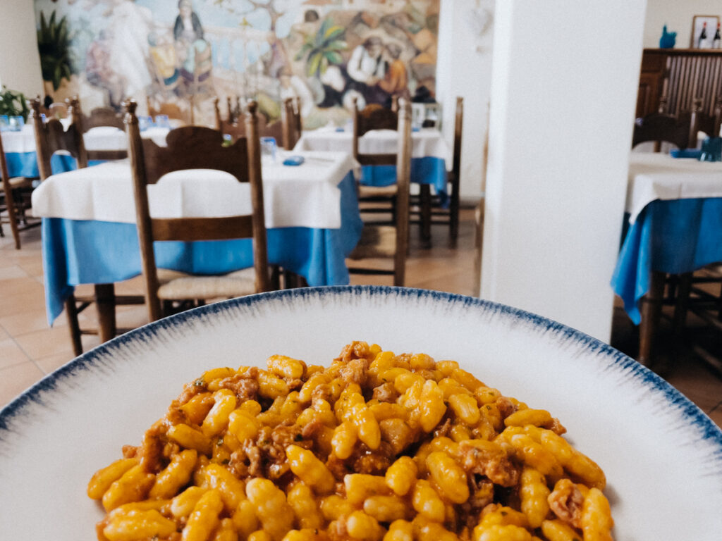 Malloreddus alla Campidanese im Restaurant Terra di Mare Cala Gonone